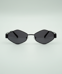 Occhiali da sole esagonali neri total black
