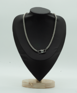 Collana “Chain Letter” in acciaio con gancio porta‑ciondolo